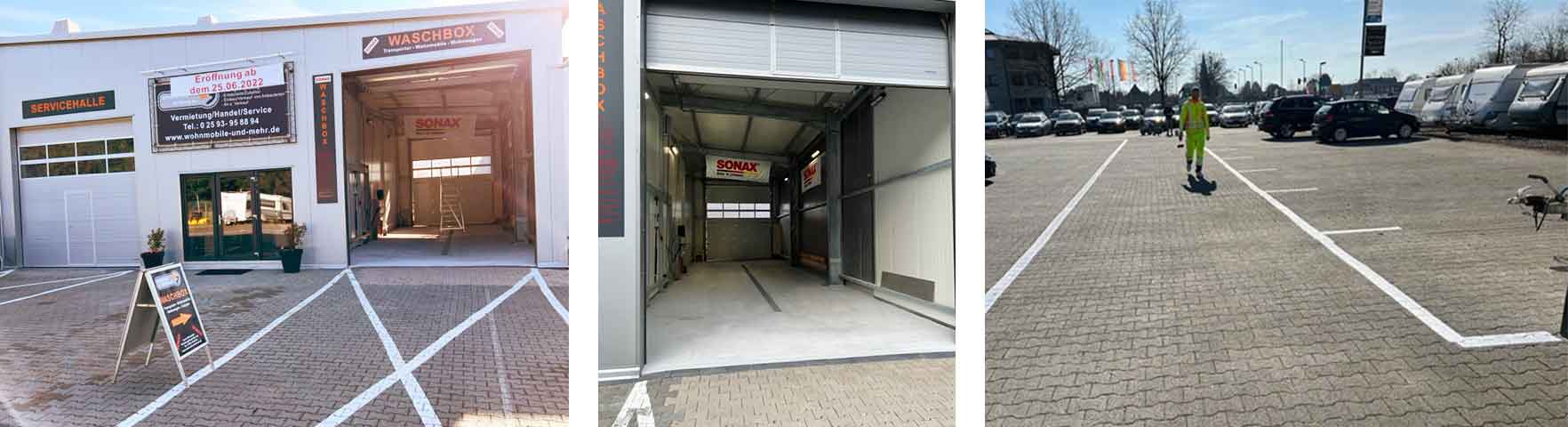 Waschhalle für Wohnmobile bei Lerner Wohnmobile und mehr